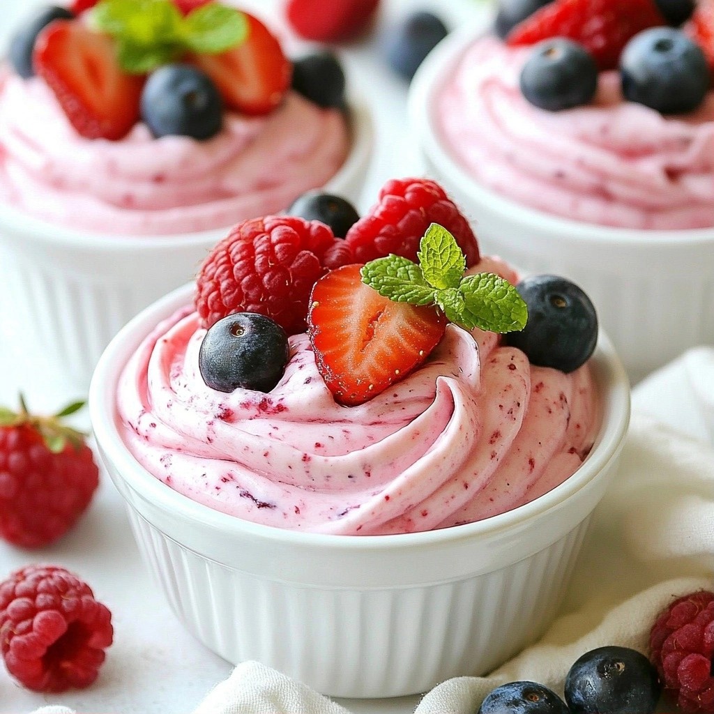 Fluffy No-Bake Berry Yogurt Mousse Delightful Treat