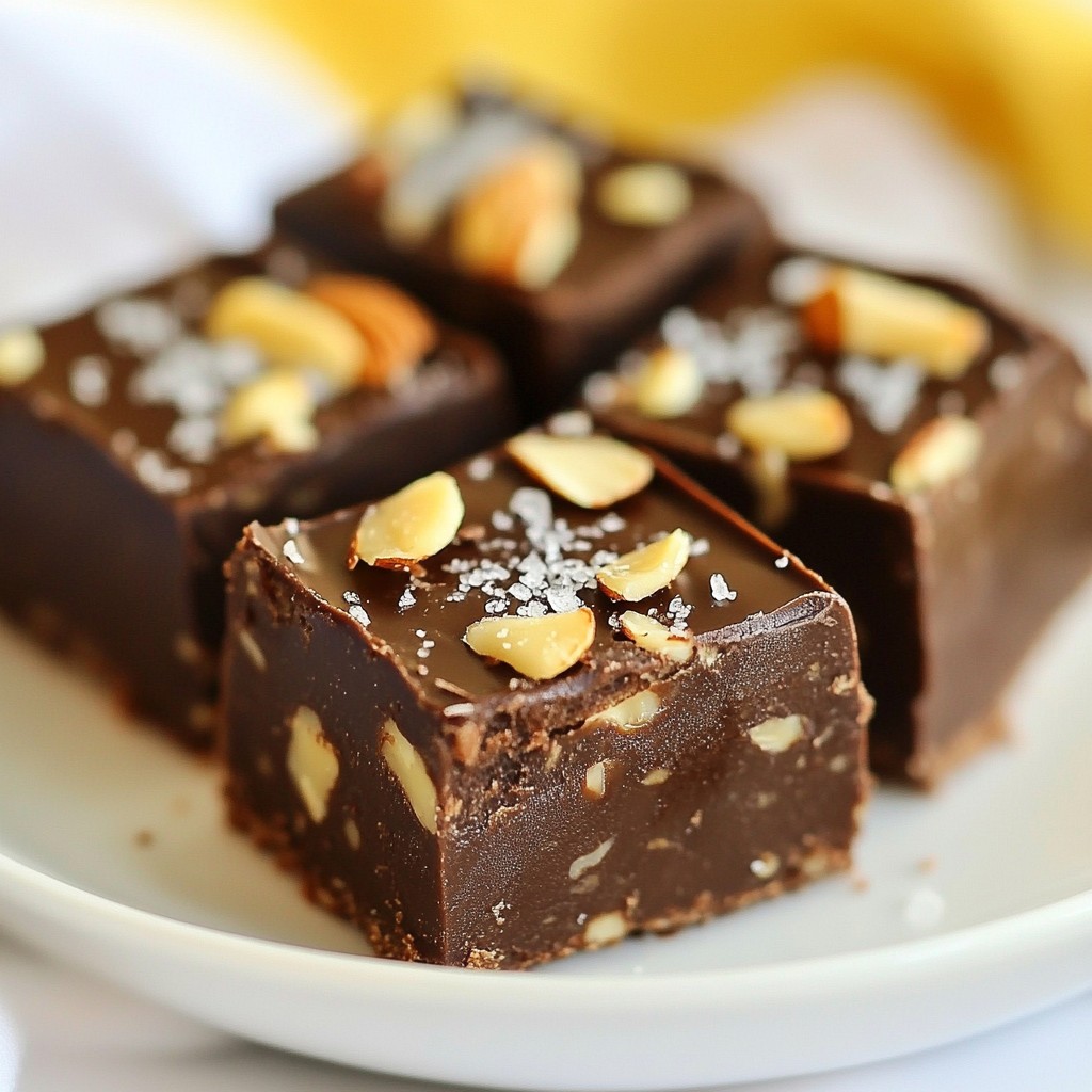Rich No-Bake Dark Chocolate Almond Fudge Delight