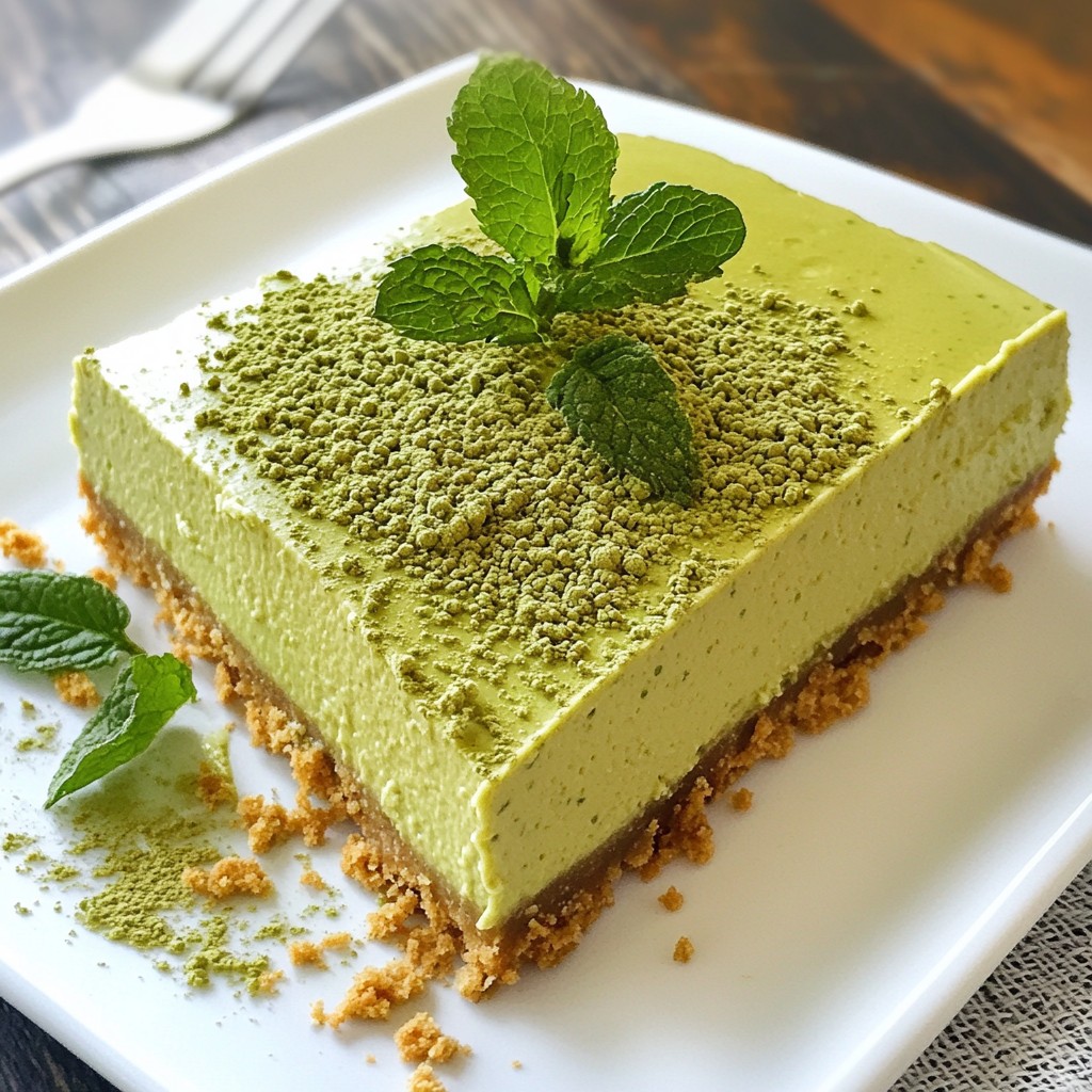 Velvety No-Bake Matcha Cheesecake Simple Delight