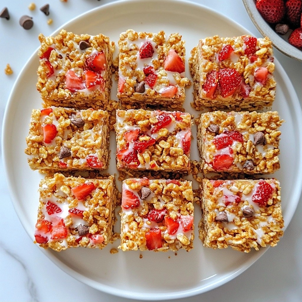 Crunchy No-Bake Strawberry Cereal Bars Delightful Treat
