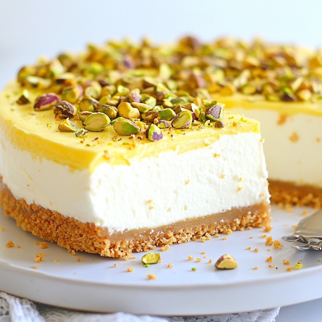 Rich No-Bake Ricotta Pistachio Cheesecake Delight