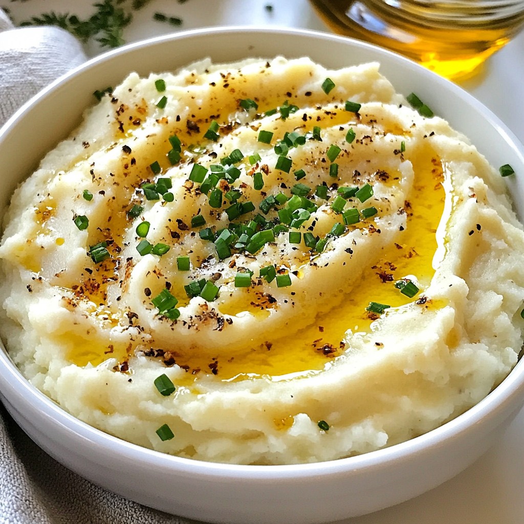 Roasted Garlic Mashed Cauliflower Creamy Delight