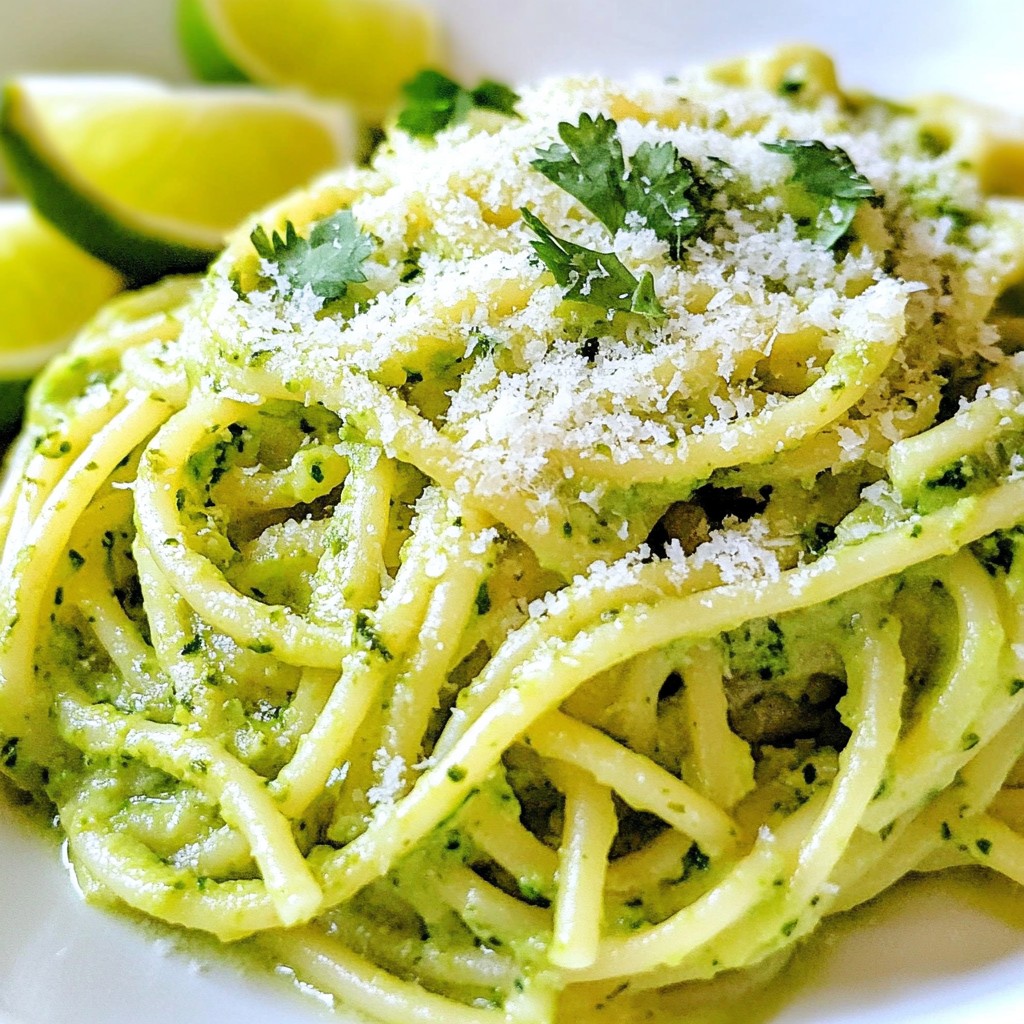 Creamy Avocado Lime Pasta Delightful and Easy Dish