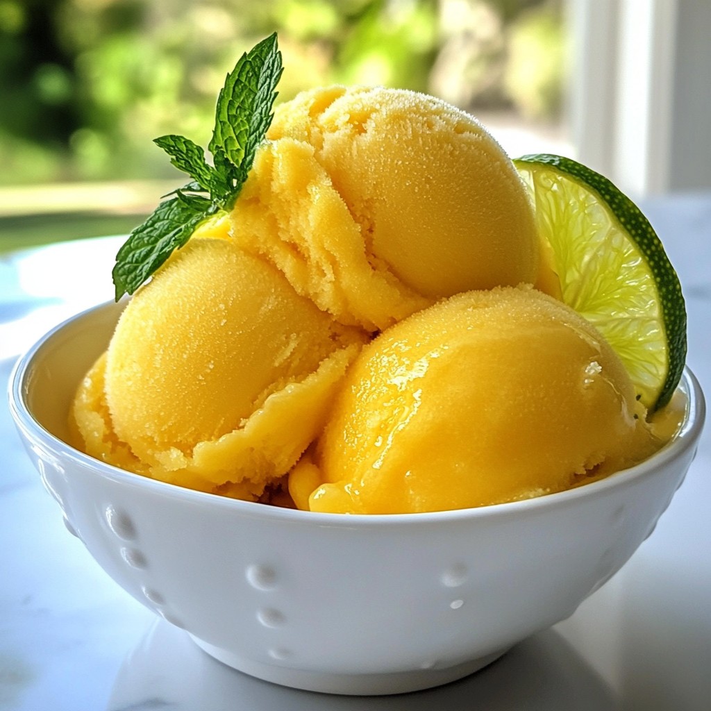 Mango Lime Sorbet Refreshing Frozen Treat Recipe
