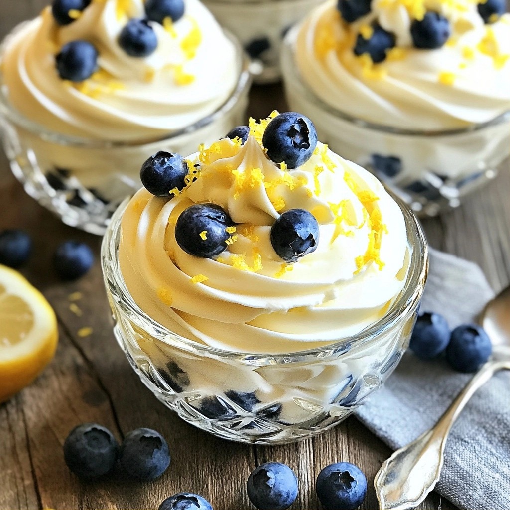 Chilled No-Bake Lemon Blueberry Mousse Delight