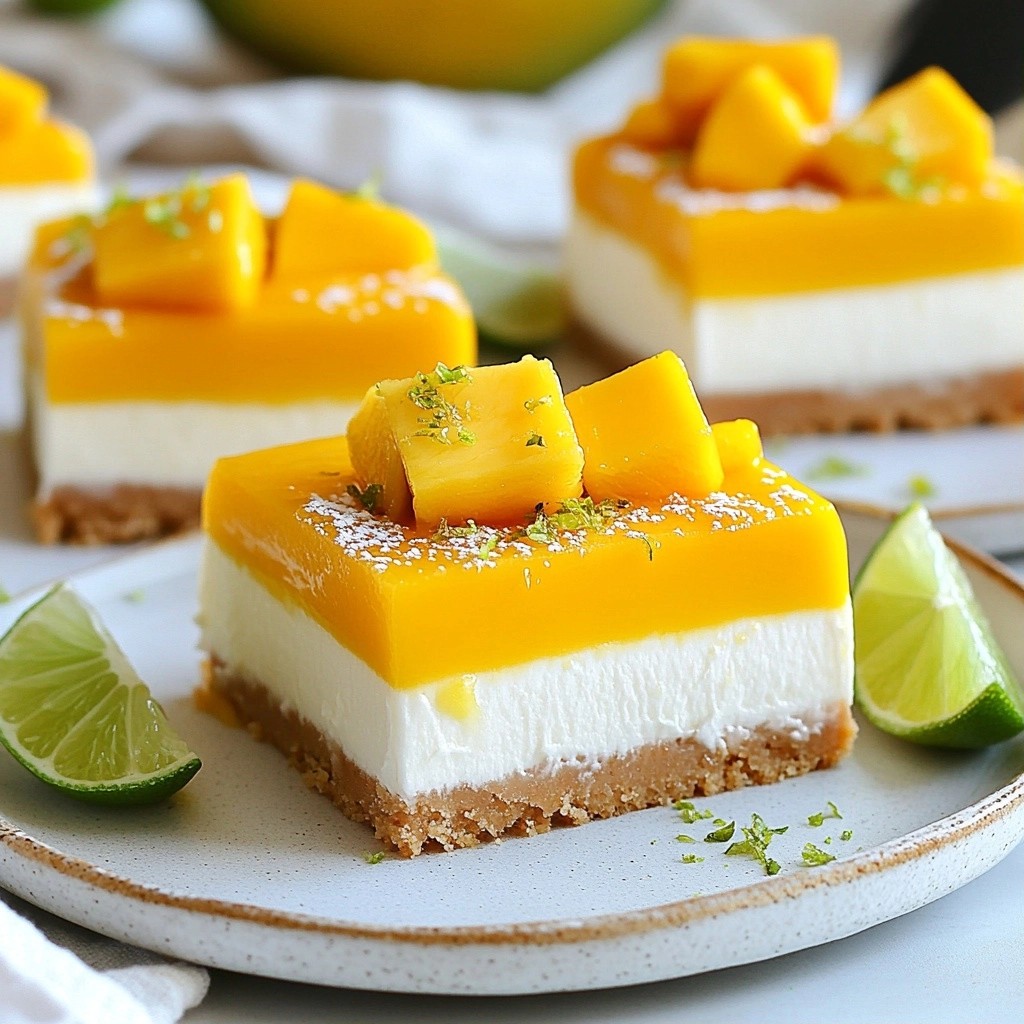 Fruity No-Bake Mango Lime Cheesecake Delight