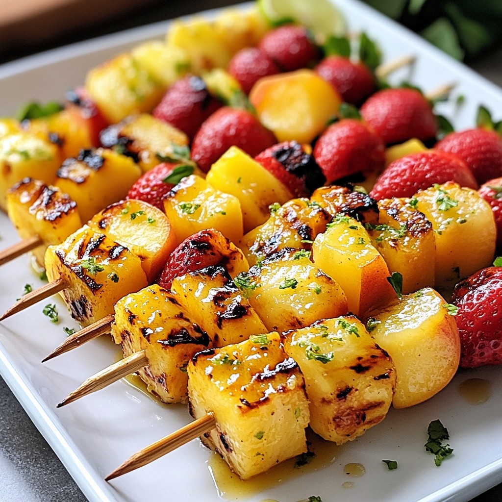 Honey Lime Grilled Fruit Kabobs Tasty Summer Treat