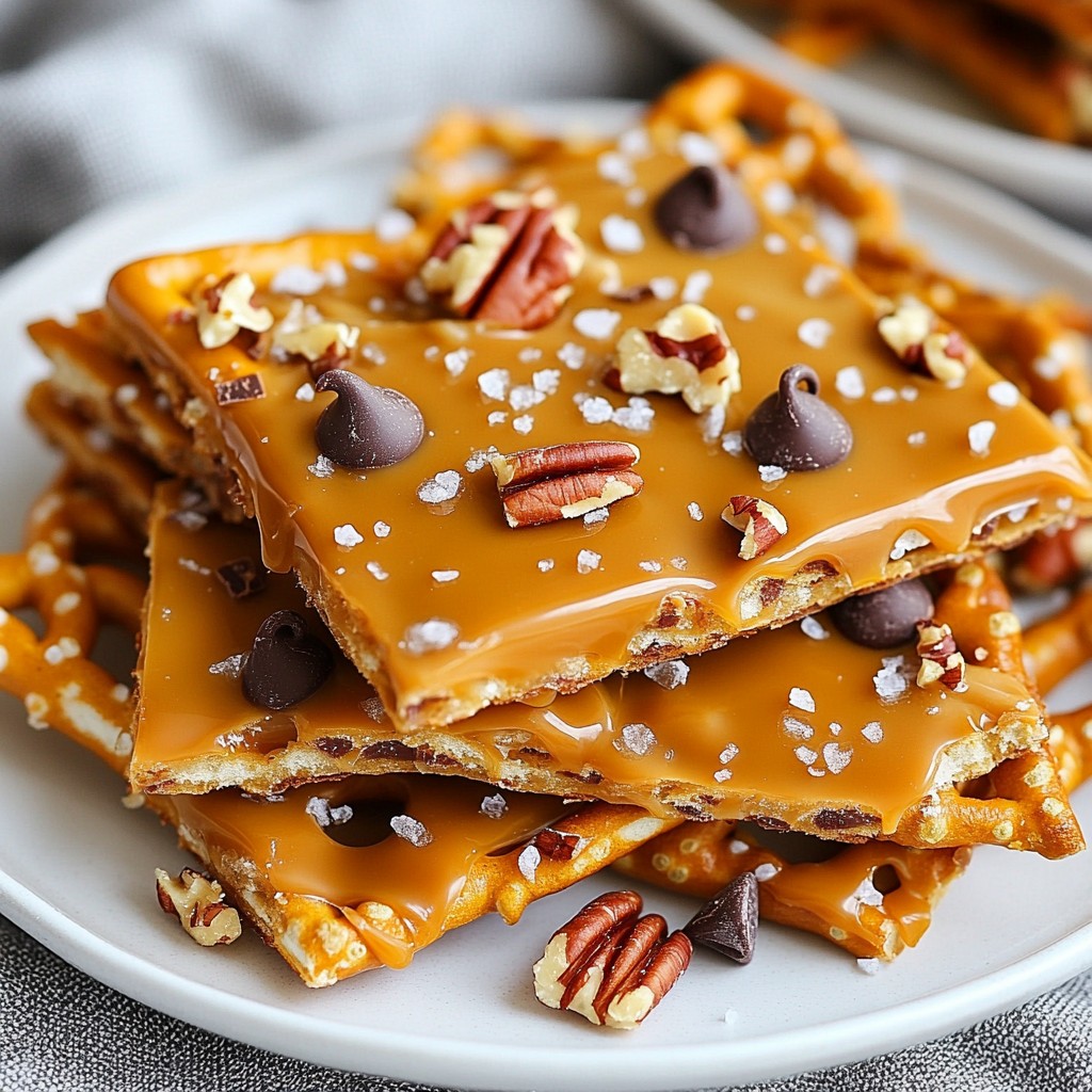 No-Bake Salted Caramel Pretzel Bark Irresistible Treat