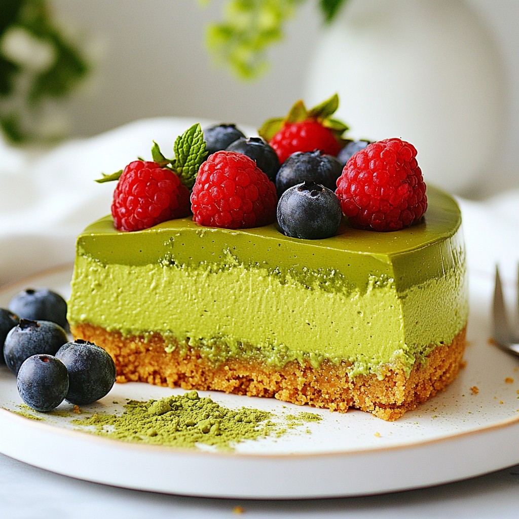 Velvety No-Bake Matcha Cheesecake Easy and Delicious