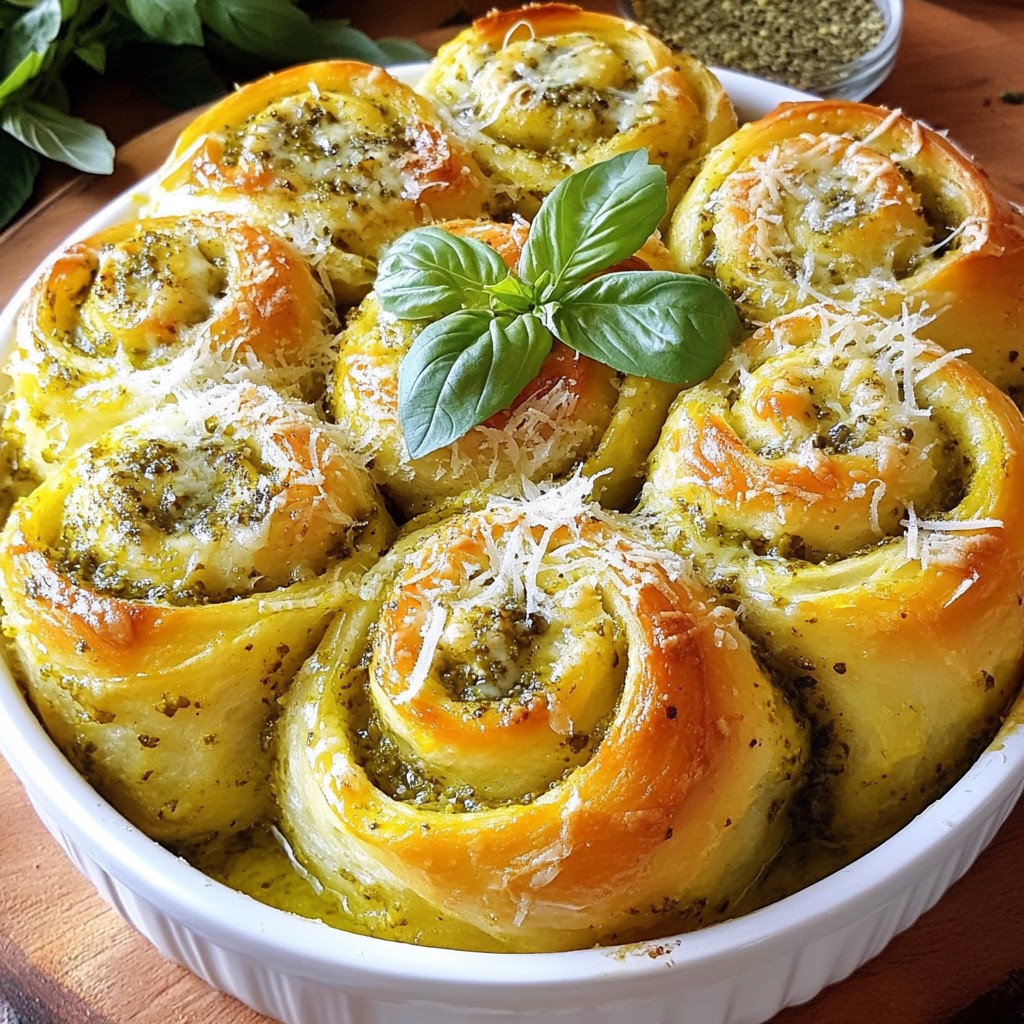 Cheesy Pesto Pull Apart Rolls Savory and Simple Treat