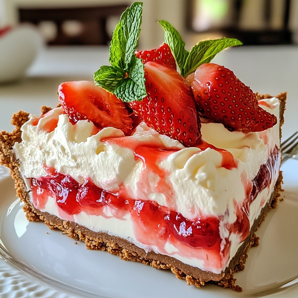 Luscious No-Bake Strawberry Cream Pie Delightful Treat
