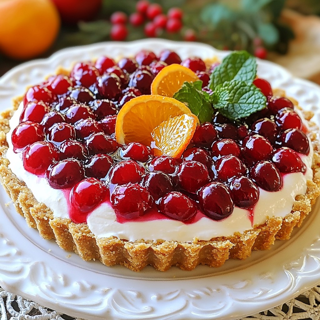 Festive No-Bake Cranberry Orange Tart Delight