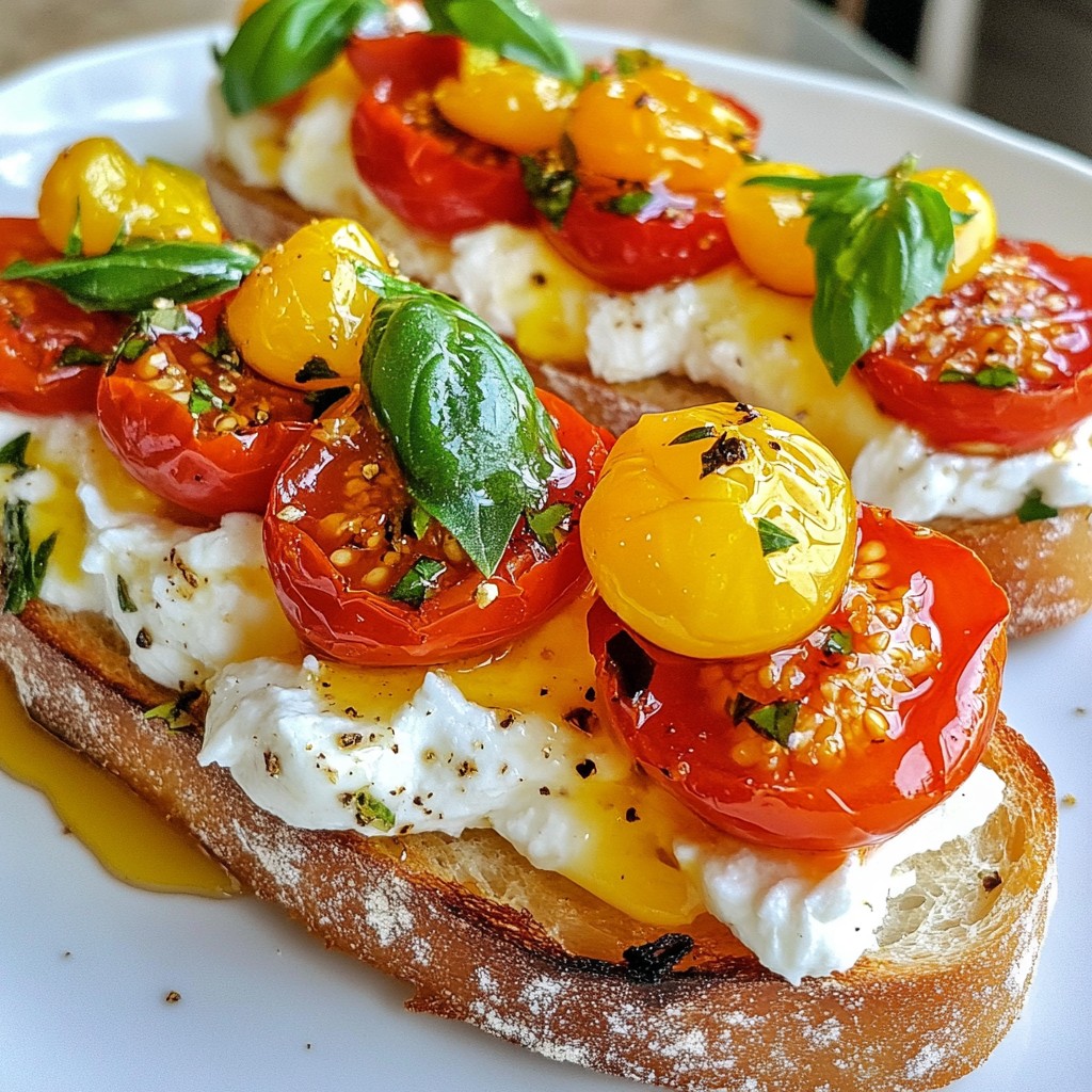 Roasted Tomato Burrata Bruschetta Flavorful Delight
