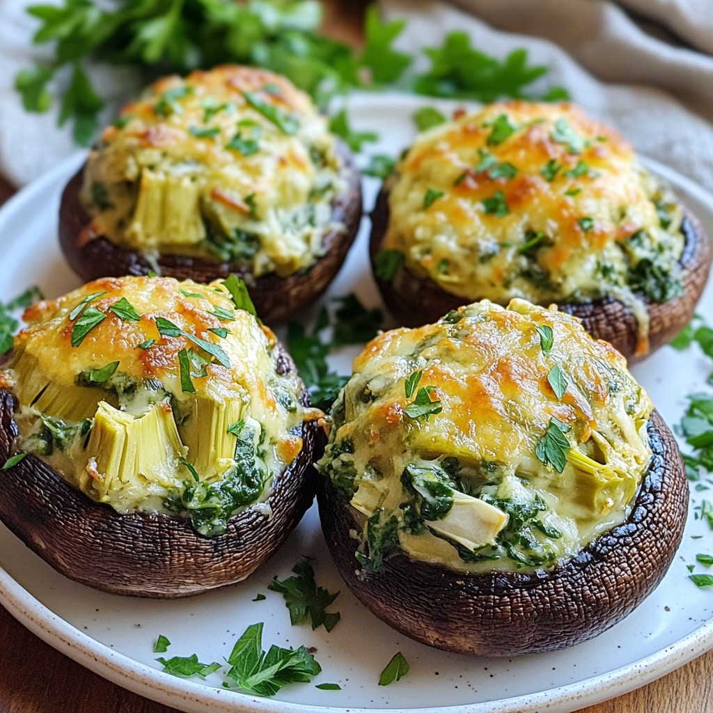 Spinach Artichoke Stuffed Mushrooms Flavor Boost