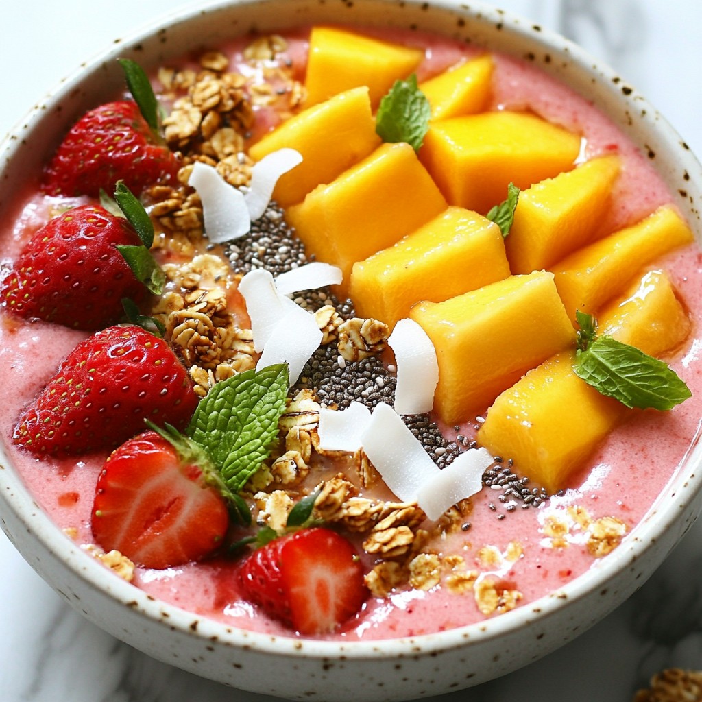 Strawberry Mango Smoothie Bowl Fresh and Tasty Delight