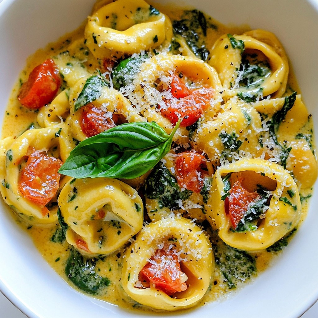 Creamy Spinach Tomato Tortellini Simple Fresh Dish