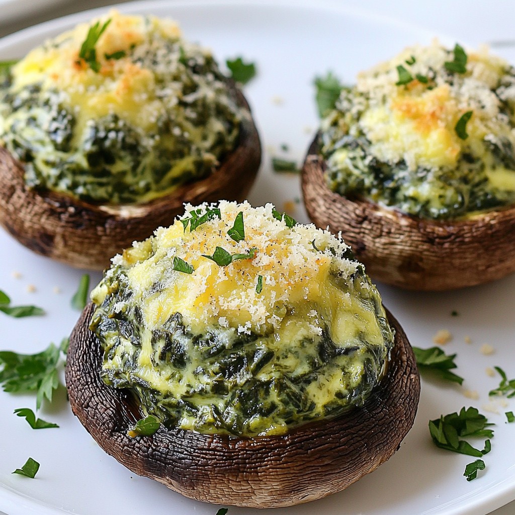Creamy Spinach Stuffed Mushrooms Flavorful Delight