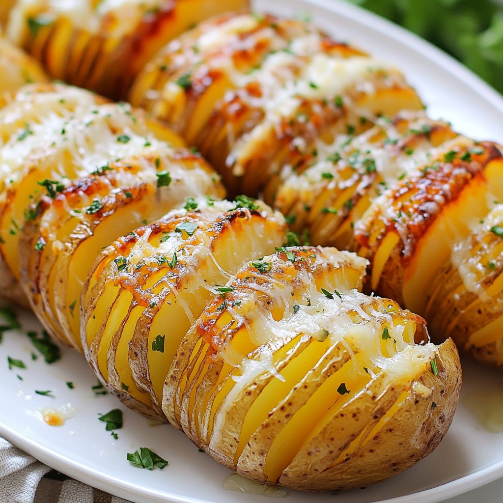 Garlic Parmesan Hasselback Potatoes That Thrill Tastes