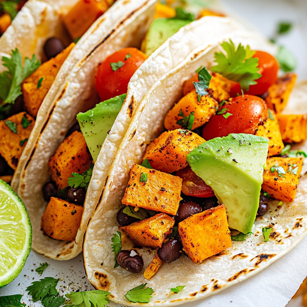 Savory Sweet Potato Black Bean Tacos Recipe