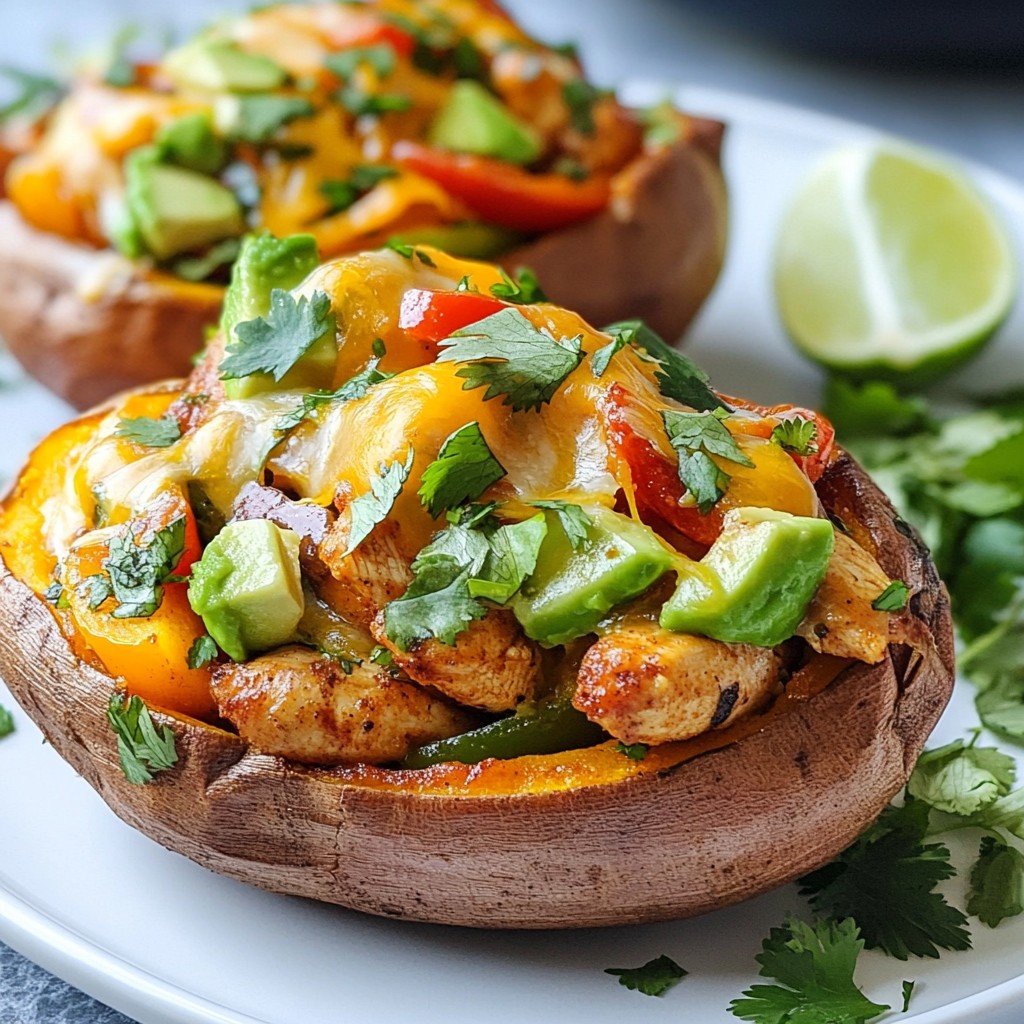 Chicken Fajita Stuffed Sweet Potatoes Savory Delight