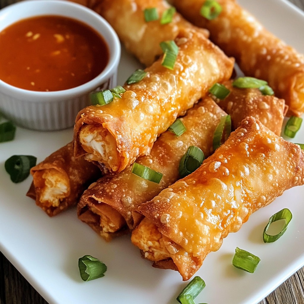 Air Fryer Buffalo Chicken Egg Rolls Delightful Snack