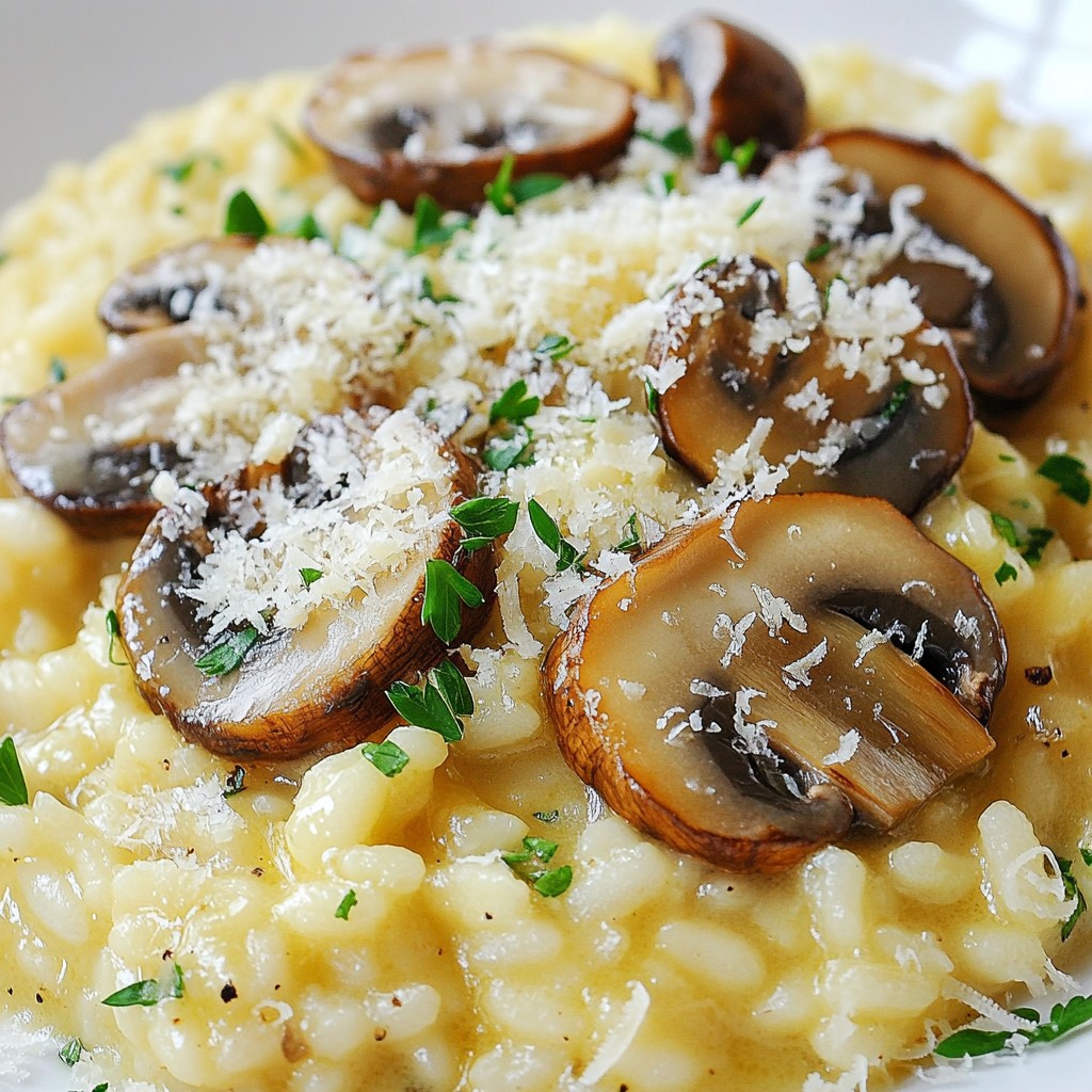 Garlic Butter Mushroom Risotto Creamy and Savory Dish