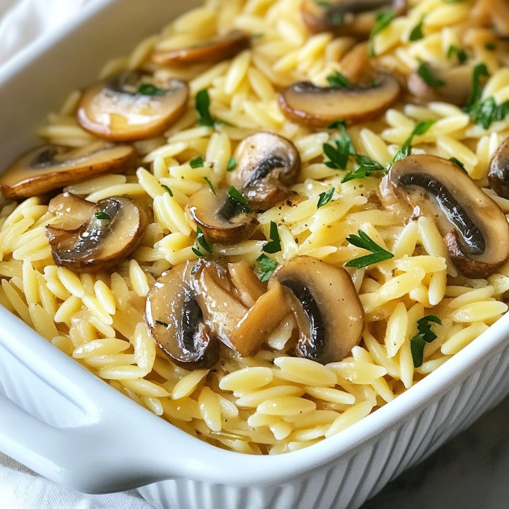 Garlic Butter Mushroom Orzo Cozy and Flavorful Dish