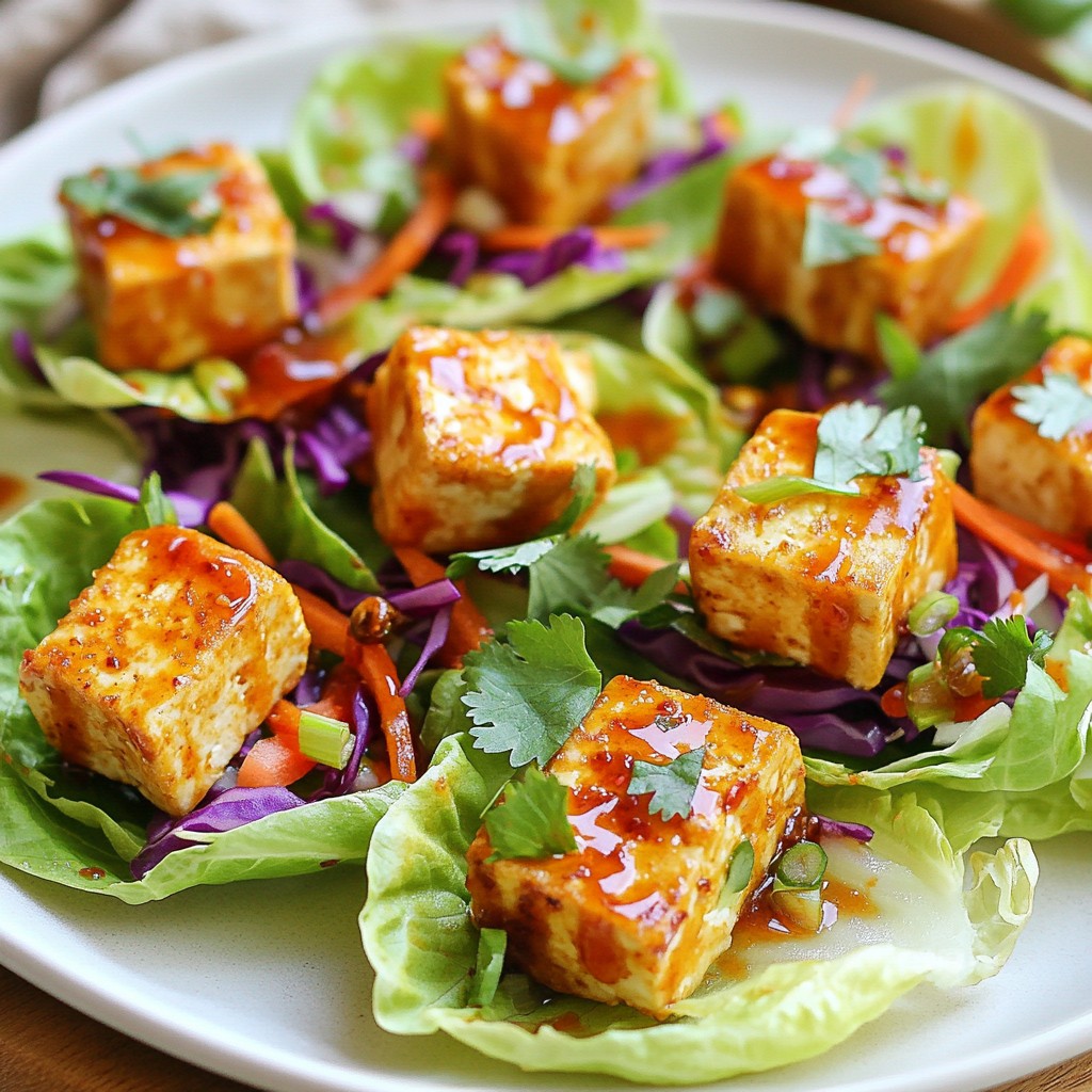Sweet Chili Tofu Lettuce Boats Fresh and Tasty Meal