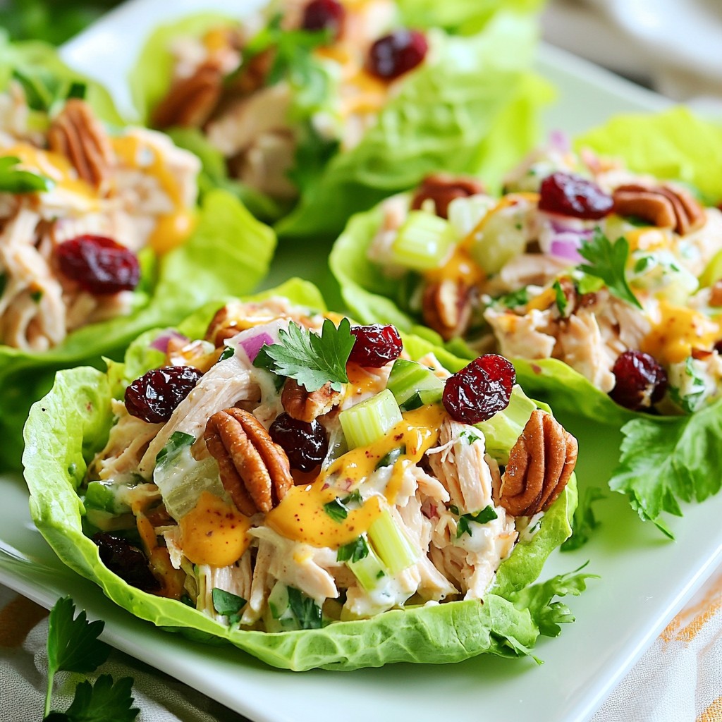 Cranberry Pecan Chicken Salad Lettuce Wraps Delight