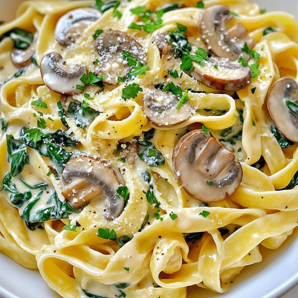 Spinach Mushroom Alfredo Skillet Comforting Weeknight Meal