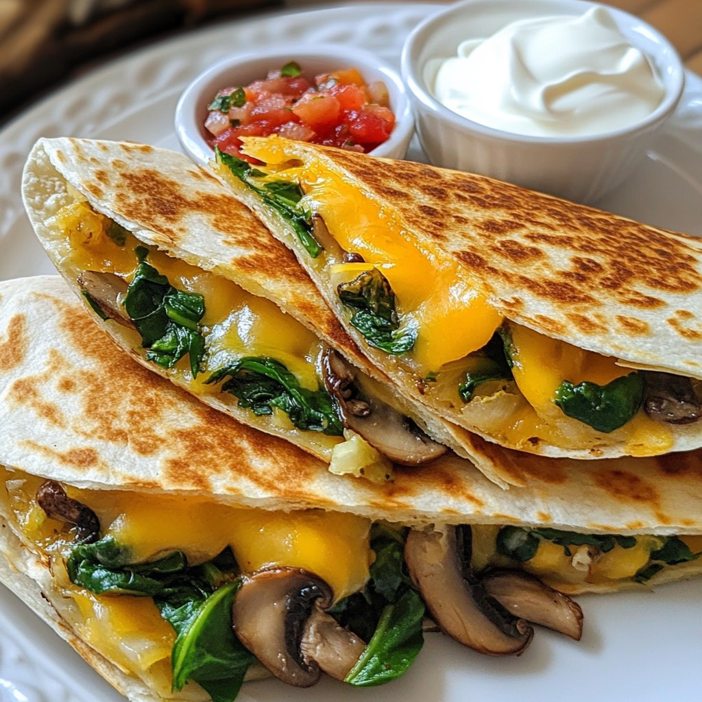 Cheesy Spinach Mushroom Quesadillas Flavor Burst