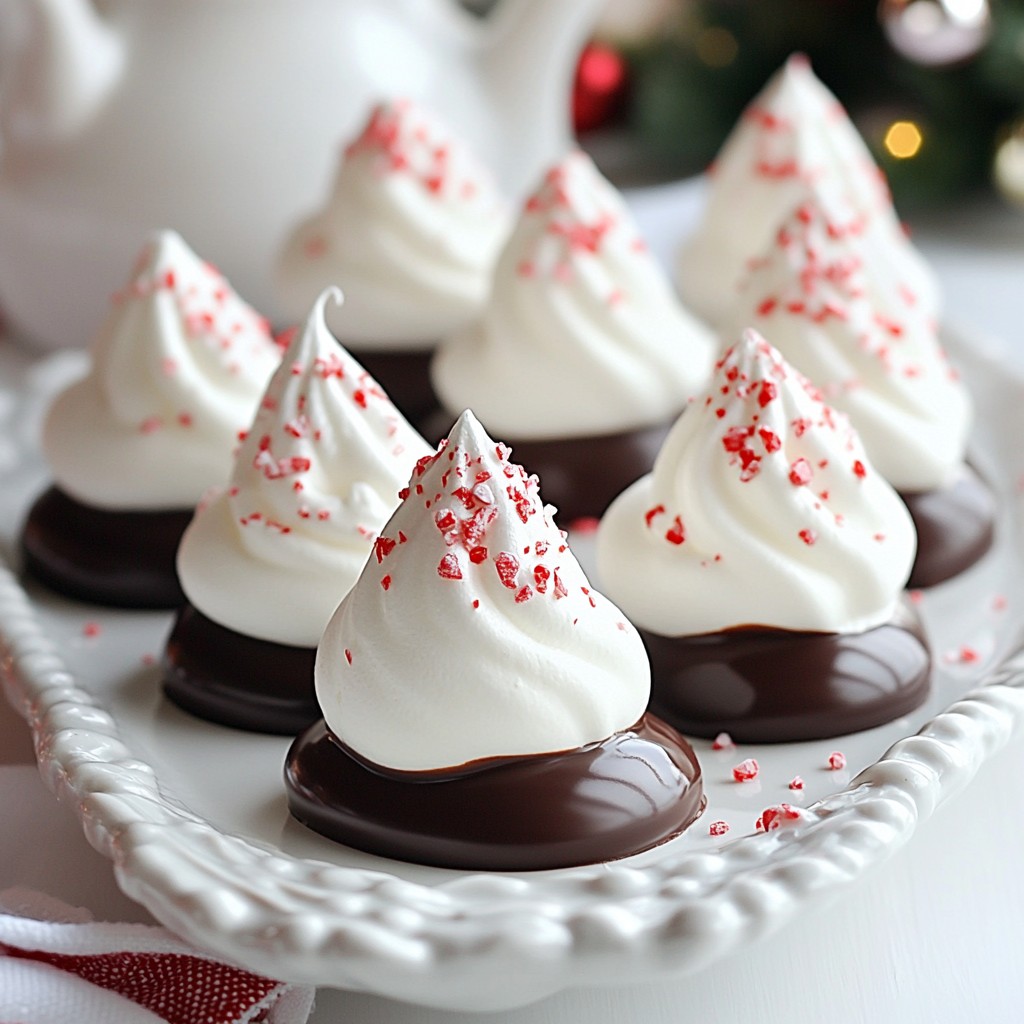 Chocolate Dipped Peppermint Meringues Special Treat